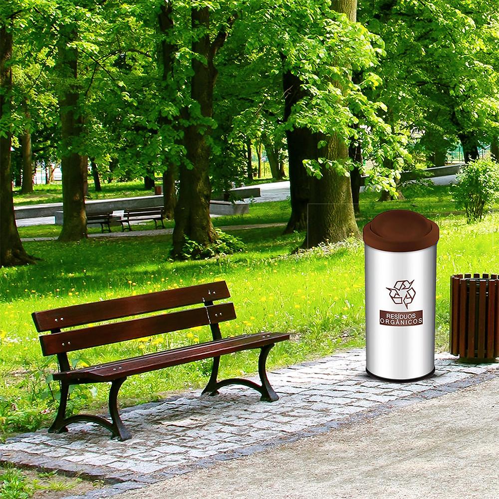 Lixeira Seletiva Resíduos Orgânicos Tampa Basculante 40,5L