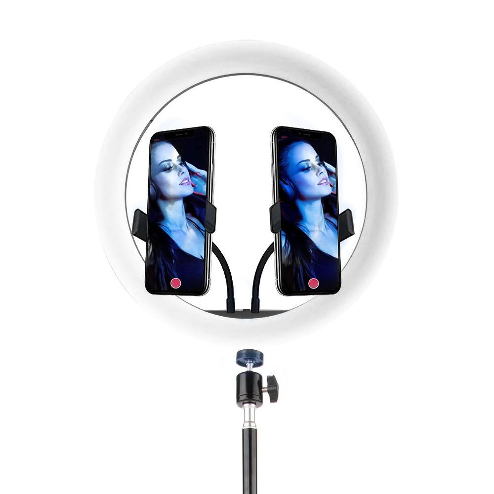 Luminária portátil USB Ring Light 12 polegadas com tripé e 2 adaptadores para Smartphone