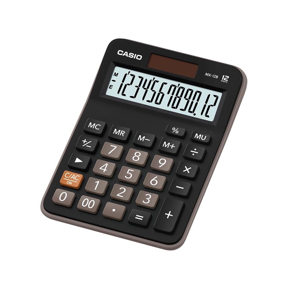 Calculadora Casio de mesa visor XL, 12 dígitos e alimentação dupla MX-12B