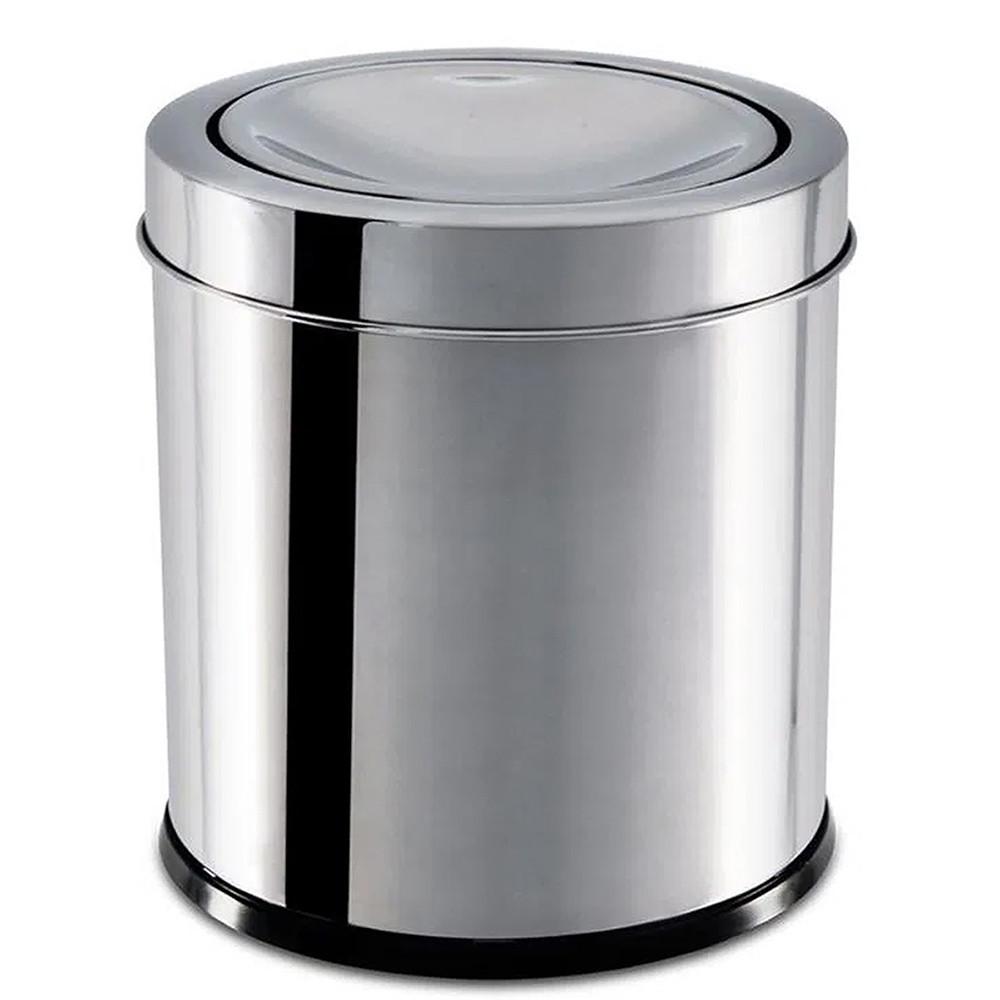 Lixeira Inox Tampa Basculante 7,8Litros Decorline