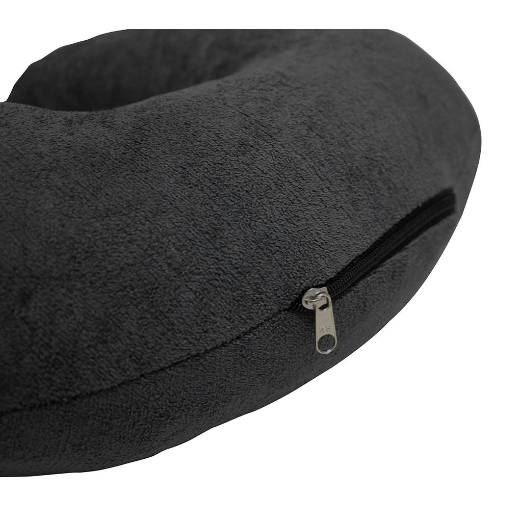 Mala viagem Primicia ABS Giro 360° Média - Prata + Travesseiro de pescoço preto - Fibrasca