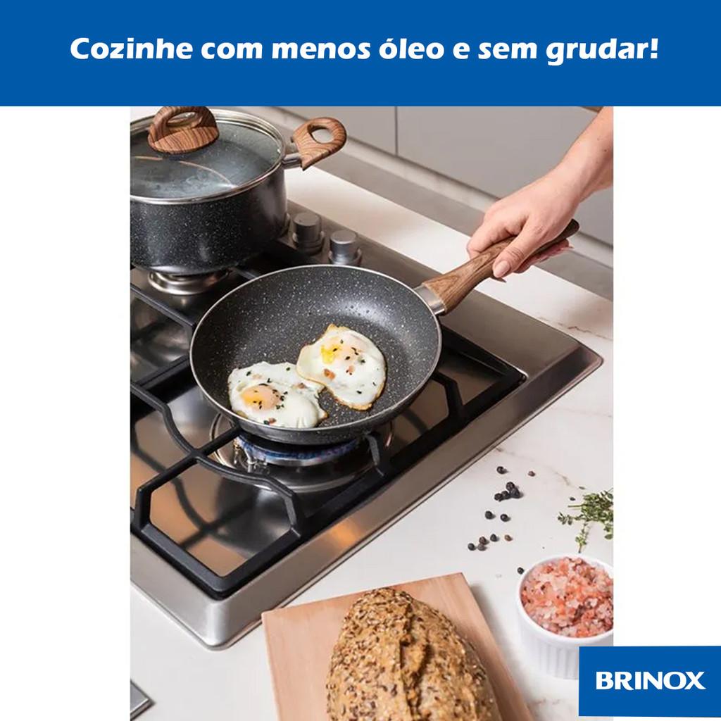 Conjunto De Panelas 5 Peças De Indução Granito Ceramic Life Smart Plus Brinox