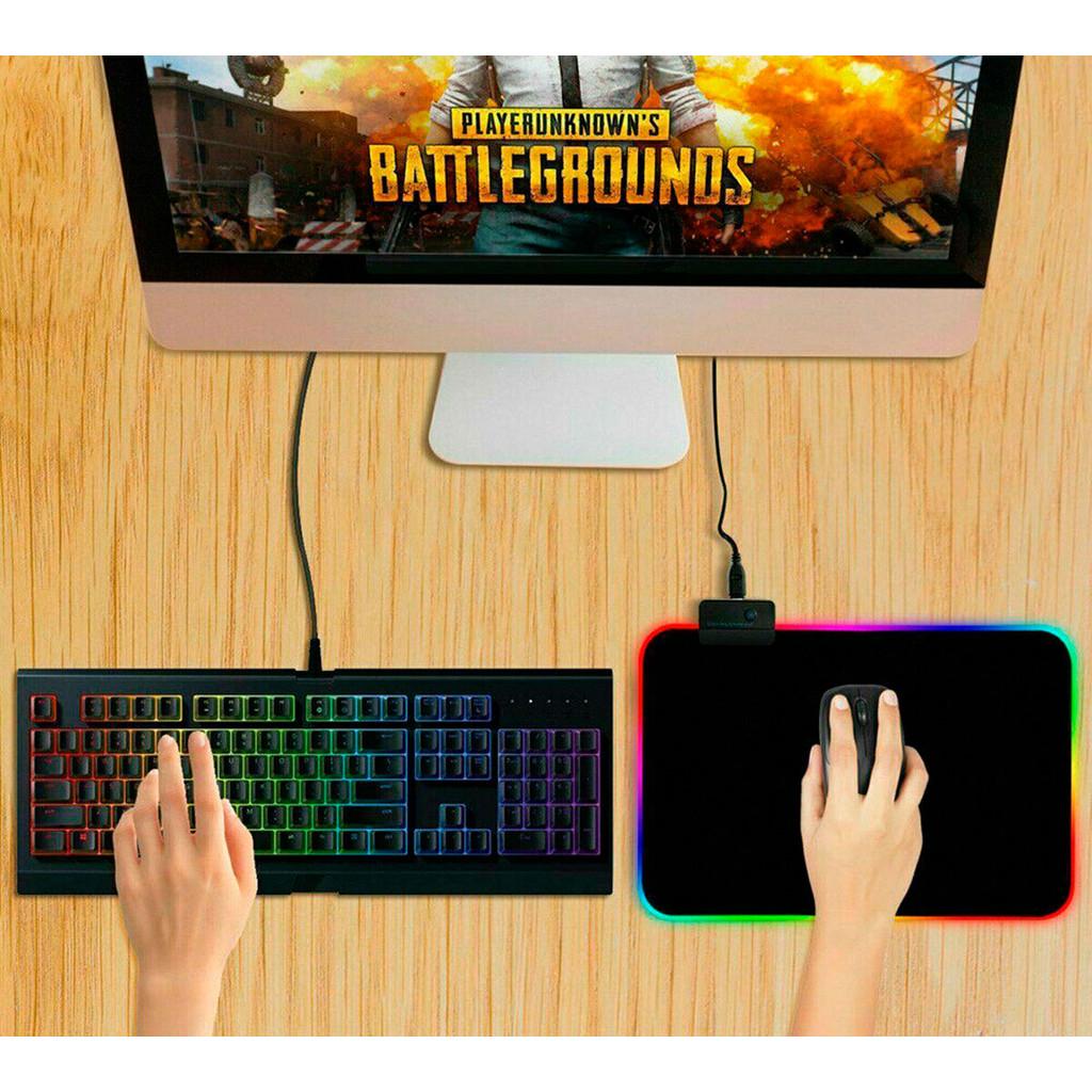 Led Gaming Mouse Pad com 12 modos de cores