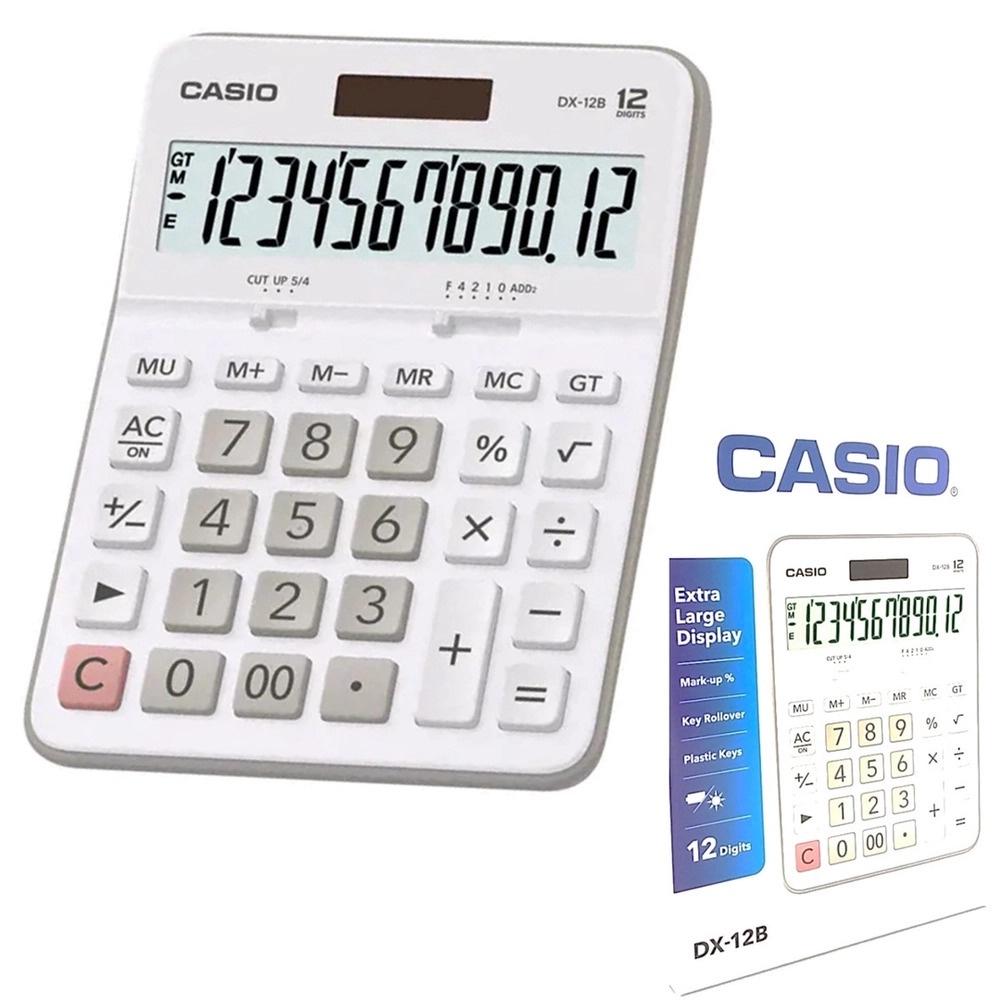 Calculadora Casio de mesa visor XL, 12 dígitos e alimentação dupla MX-12B