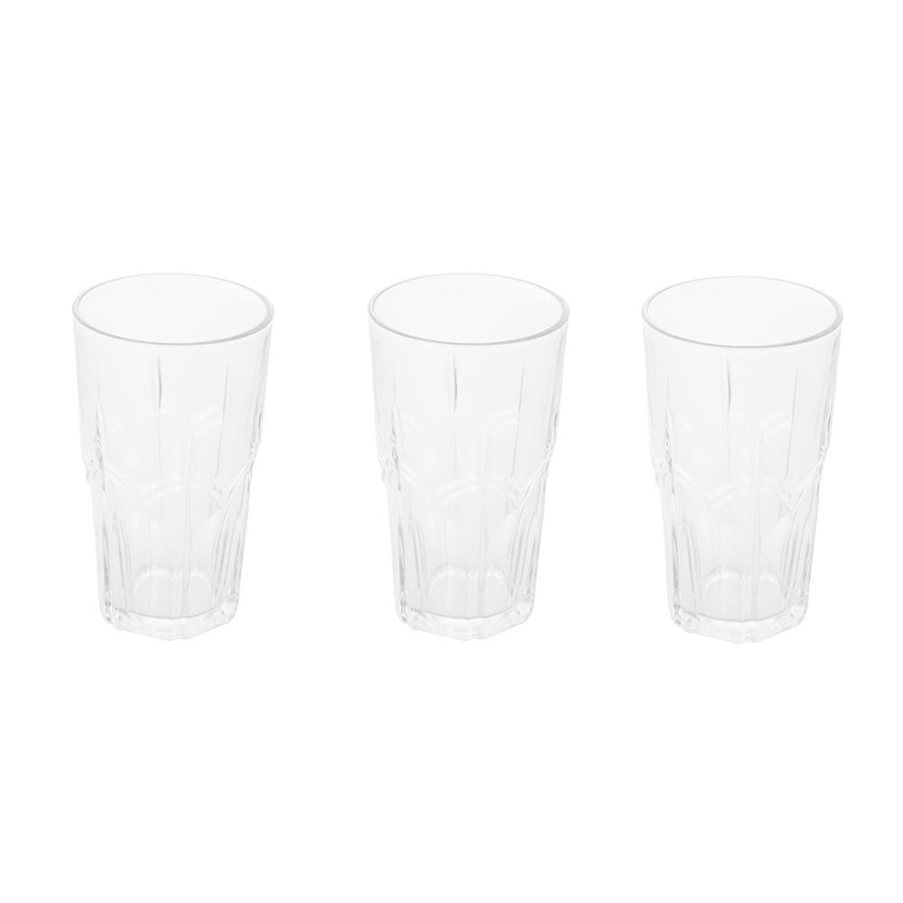Conjunto com 3 copos altos de vidro Ester 295ml