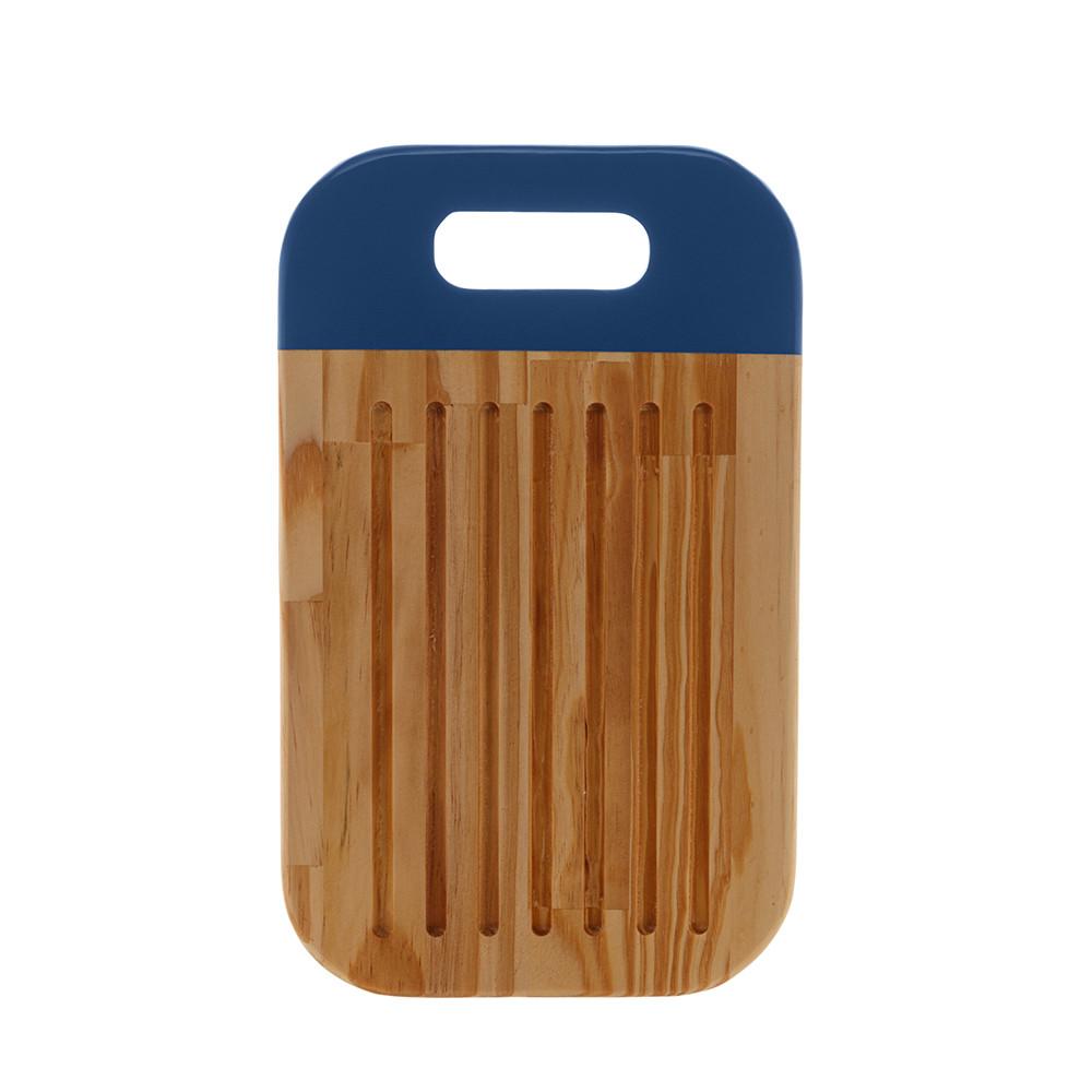 Migalheira madeira c/alça laqueada Pinus azul 40x25x2cm
