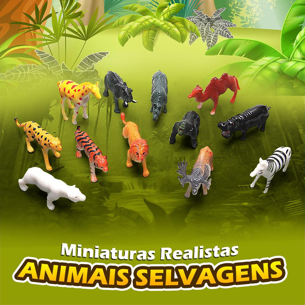 Brinquedo Miniaturas Realistas Animais Selvagens Explorar e Colecionar Toyng