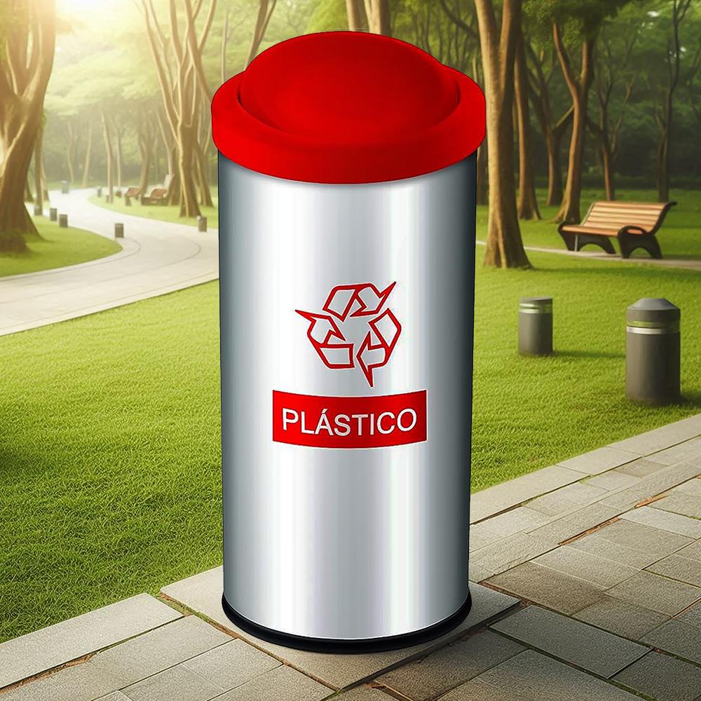 Lixeira Seletiva Plástico Tampa Basculante 40,5L