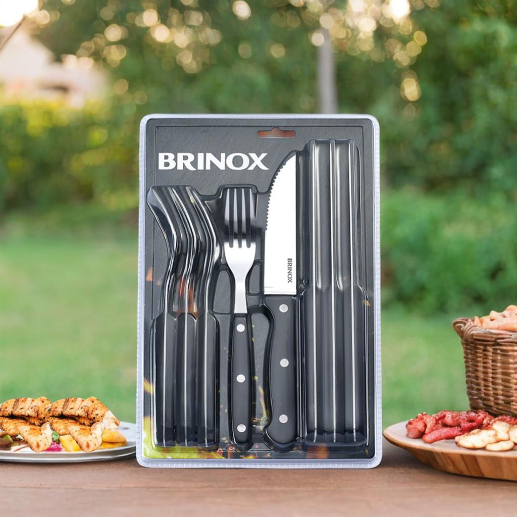 Conjunto Chumbo Para Churrasco Robustez E Estilo 8 Peças Em Aço Inox Brinox