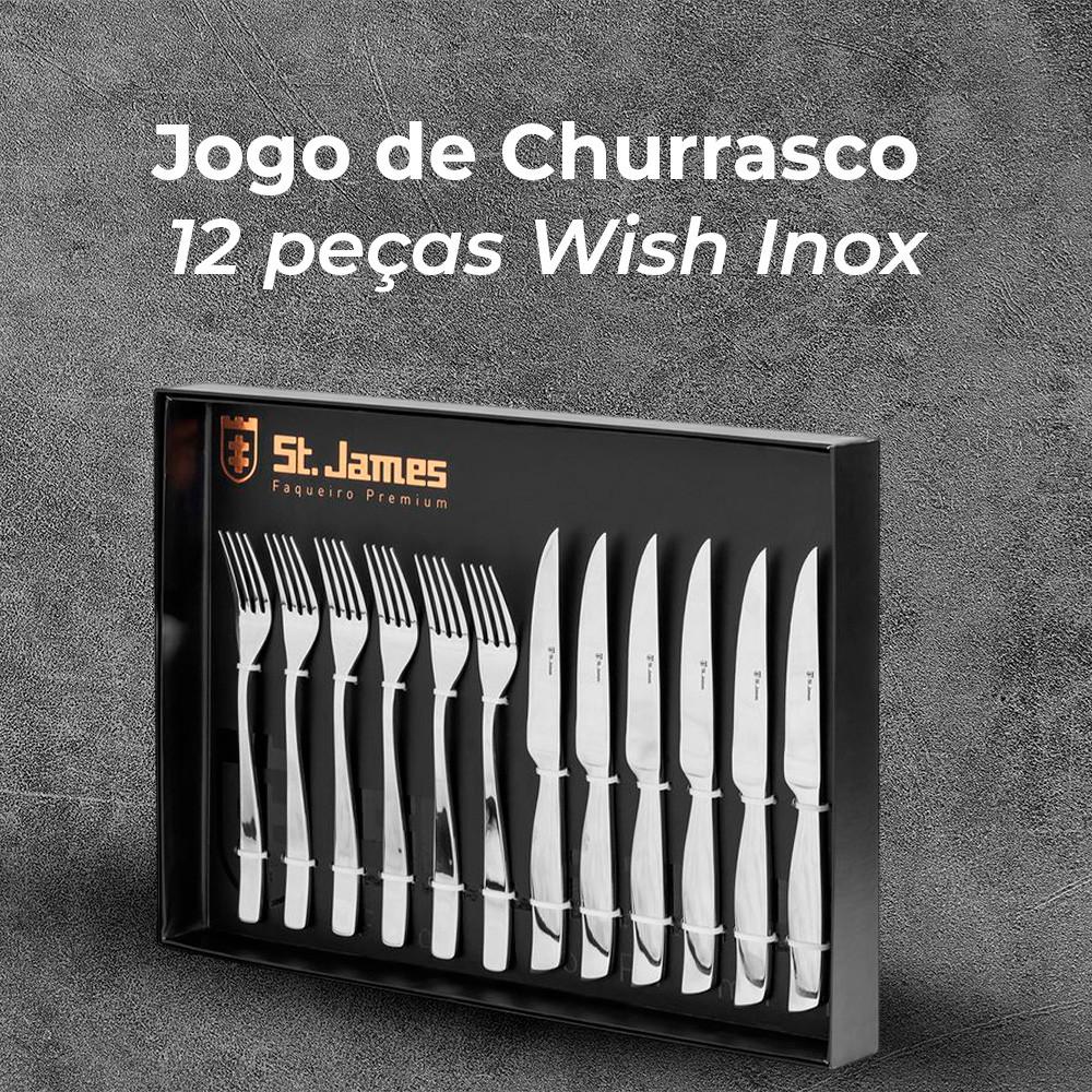 Jogo De Churrasco St. James 12 Peças Wish Inox Resistência E Qualidade