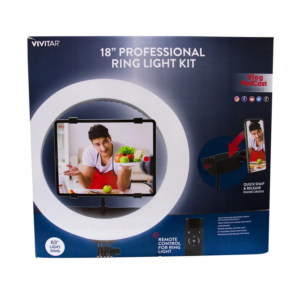 Ring Light de 18 polegadas 5.200 Lumens - Tripé + Suporte +Controle