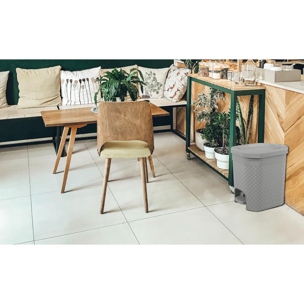 Lixeira com Pedal 14,7l Craft Coza 32,6 x 25,5 x 32,4 cm - Cinza