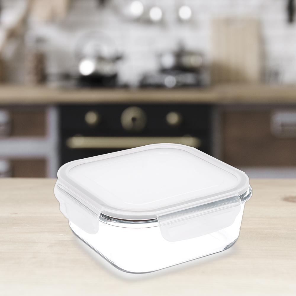 Pote Quadrado Hermético Lock&Stock 1100Ml - Brinox 18,5x18,5x7,5 cm