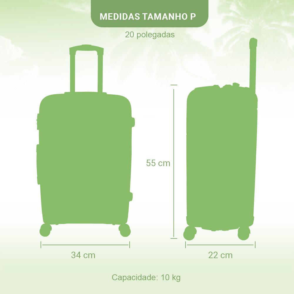 Mala P Maldivas Bordo Rígida 4 Rodas 360º Com Cadeado Segredo Isibrás