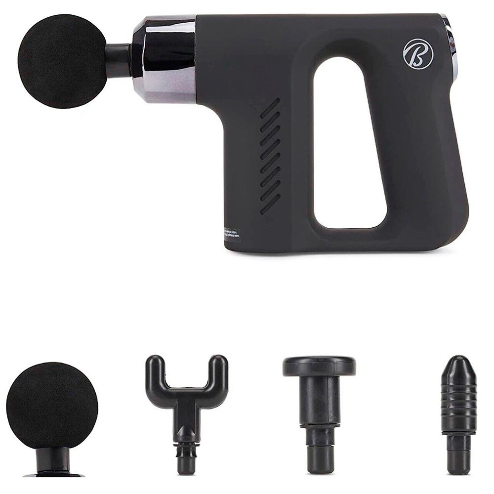 Massageador portátil de percussão sem fio recarregável com 4 cabeças massageadoras