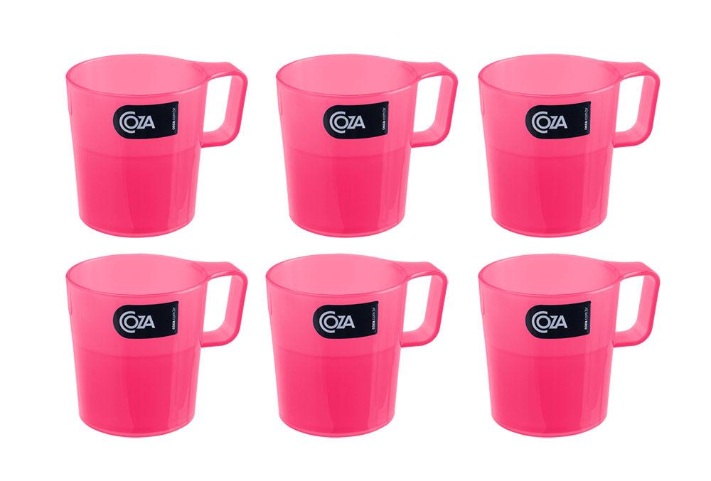 Caneca Empilhável Coza 250 Ml Casual Rosa - 6 unidades