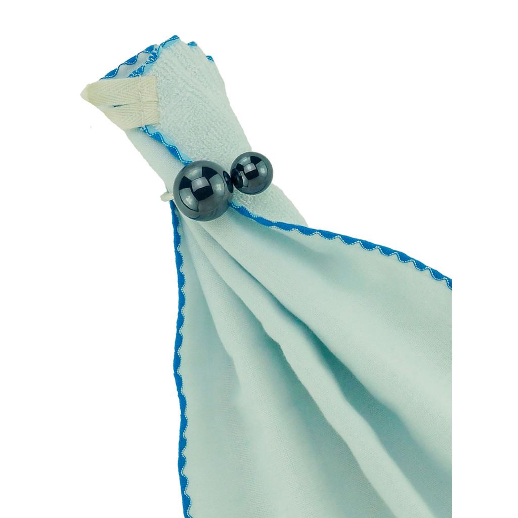 Conjunto com 4 anéis para guardanapos em plástico Bolas azul 4x3x7cm