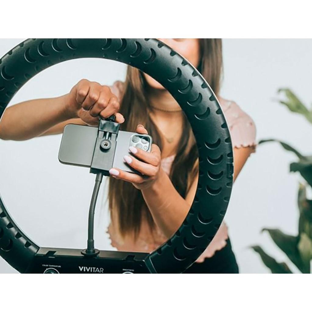 Luminária Ring Light 18 polegadas c/ Tripé, controle remoto e encaixe para Smartphone