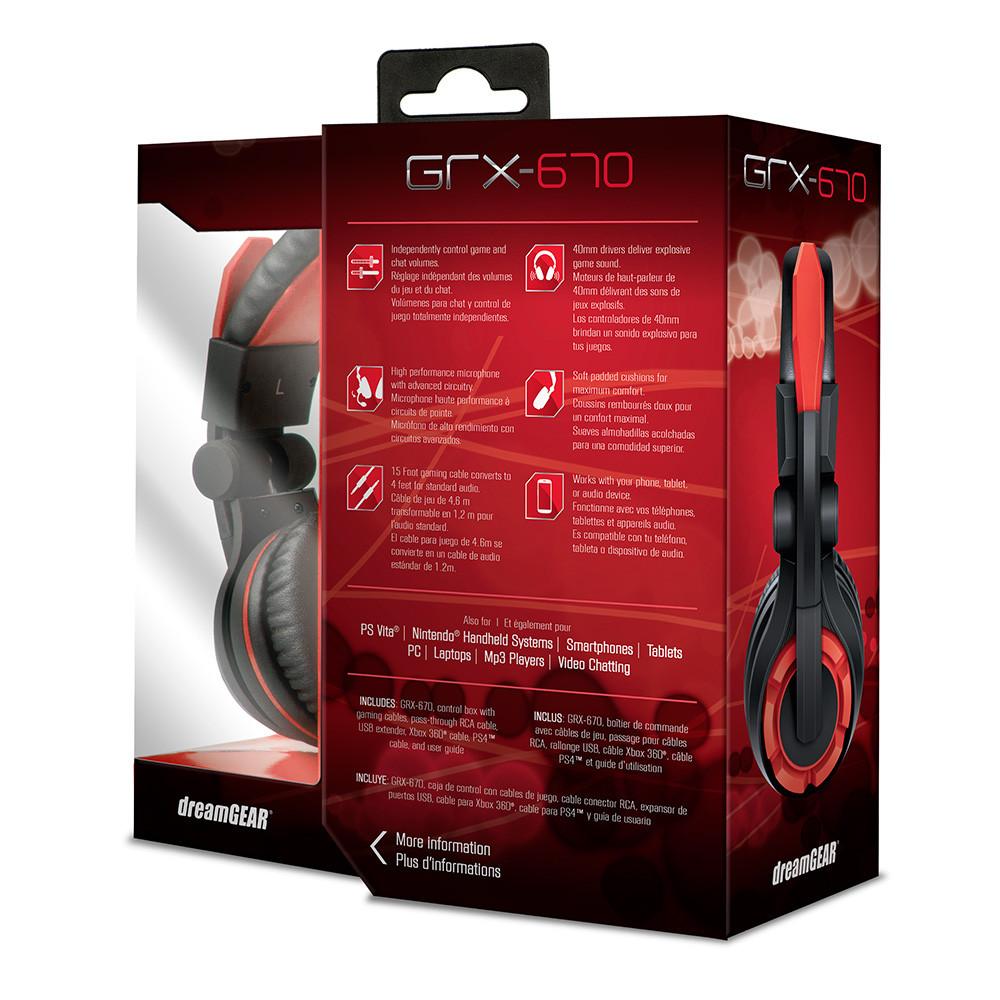 Fone de Ouvido Headset Gamer GRX-670 Dreamgear DGUN-2588 Preto e Vermelho