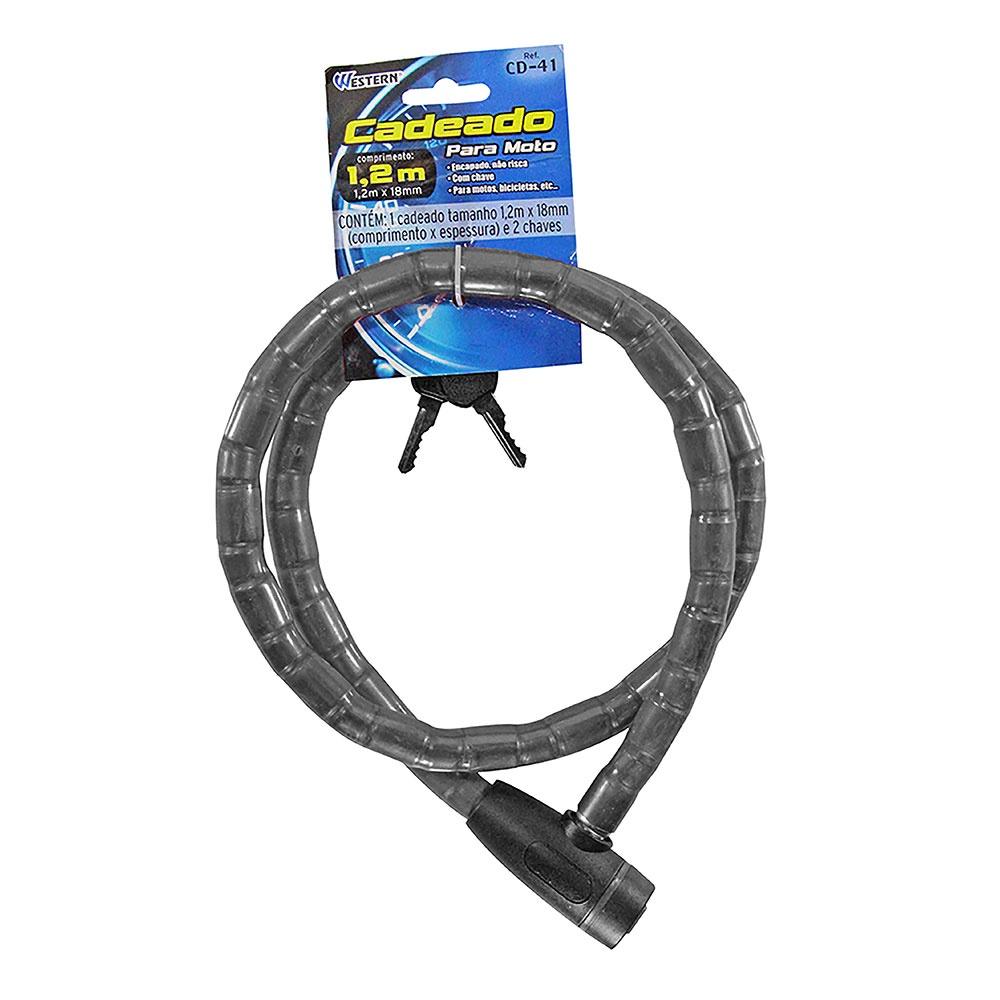 Cadeado Flexível para Moto 1,2 m 18 mm Western