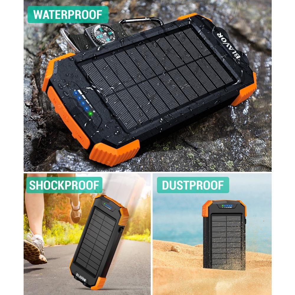 Power Bank Solar 10.000 mAh Para Até 3 Dispositivos Simultaneamente