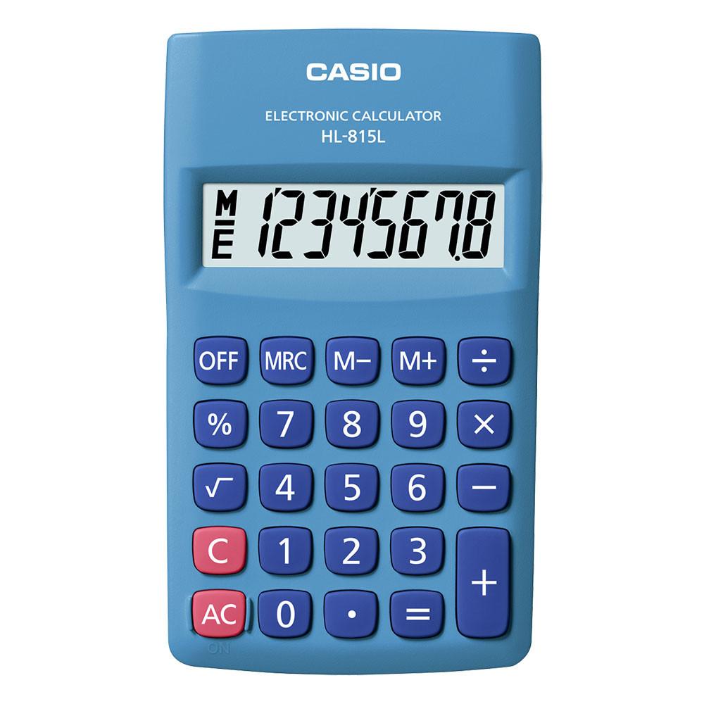 Calculadora Casio de bolso vertical c/ visor 8 dígitos HL-815L-BU