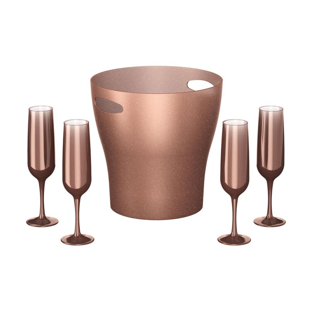 Kit Celebration Cooler + 4 Taças de espumante - Rosé
