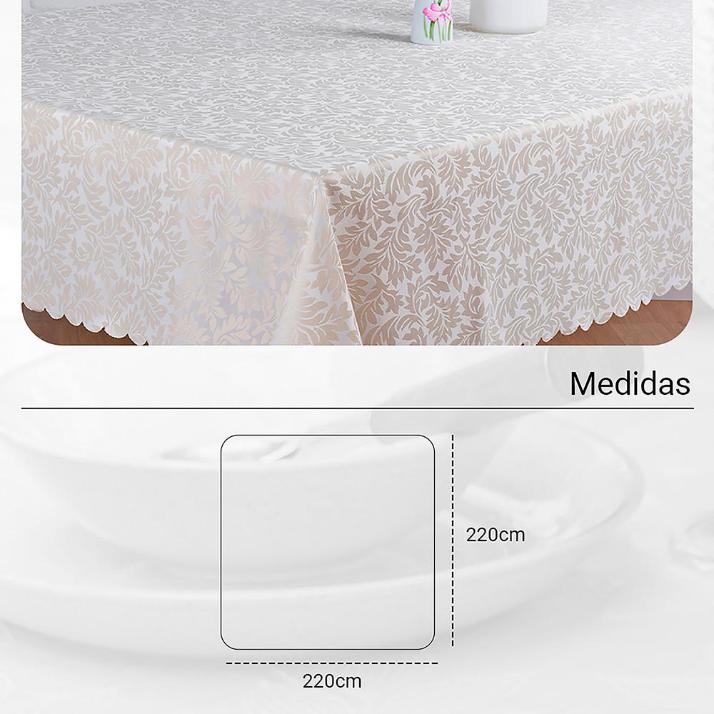 Toalha De Mesa Quadrada Jacquard Bordado Poli-bambu 220cm