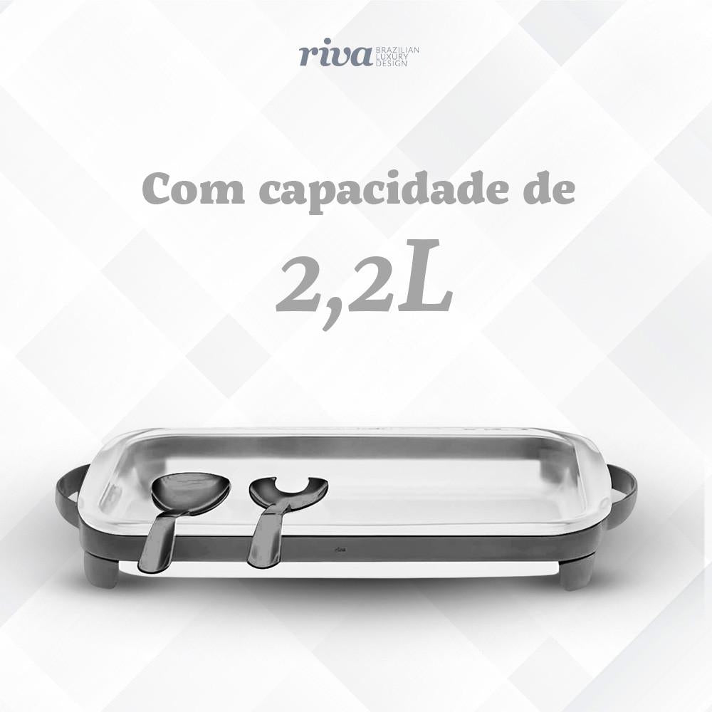 Suporte Com Refratário Frozen Glass 2.2L E Talheres Sion Elegância E Praticidade Riva