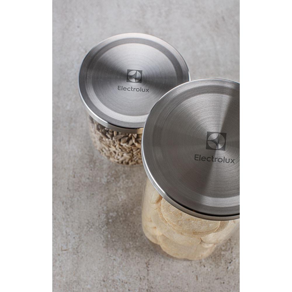 Conjunto com 4 potes herméticos de vidro com tampa inox Electrolux