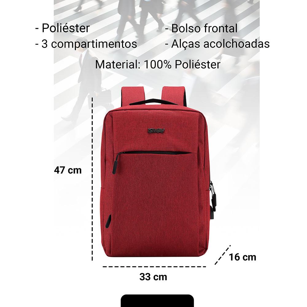 Mochila Office Isiway Para Notebook Com Amplo Espaço Interno Isibrás
