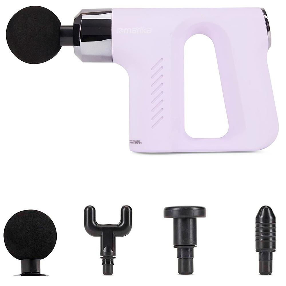 Massageador portátil de percussão sem fio recarregável com 4 cabeças massageadoras