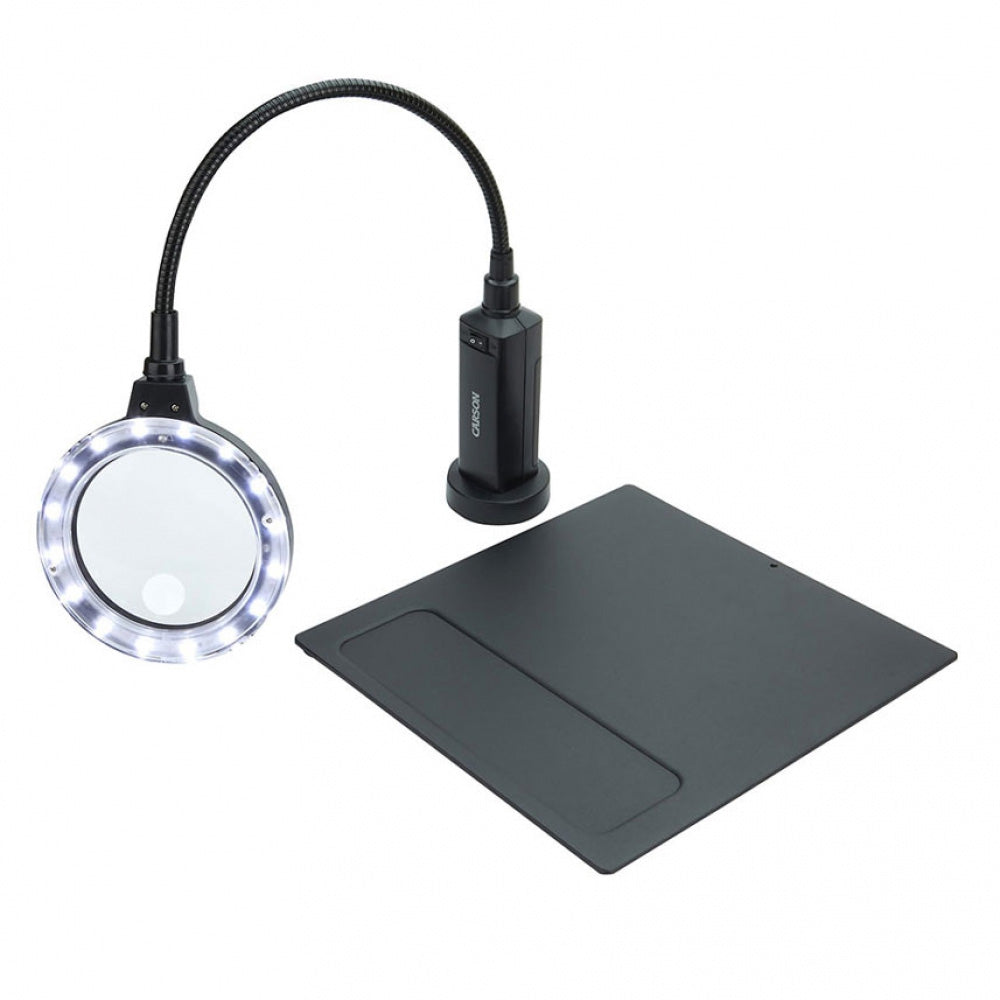 Lupa Iluminada Carson 16 LEDs Zoom 2X, Haste Flexível E Base Magnética