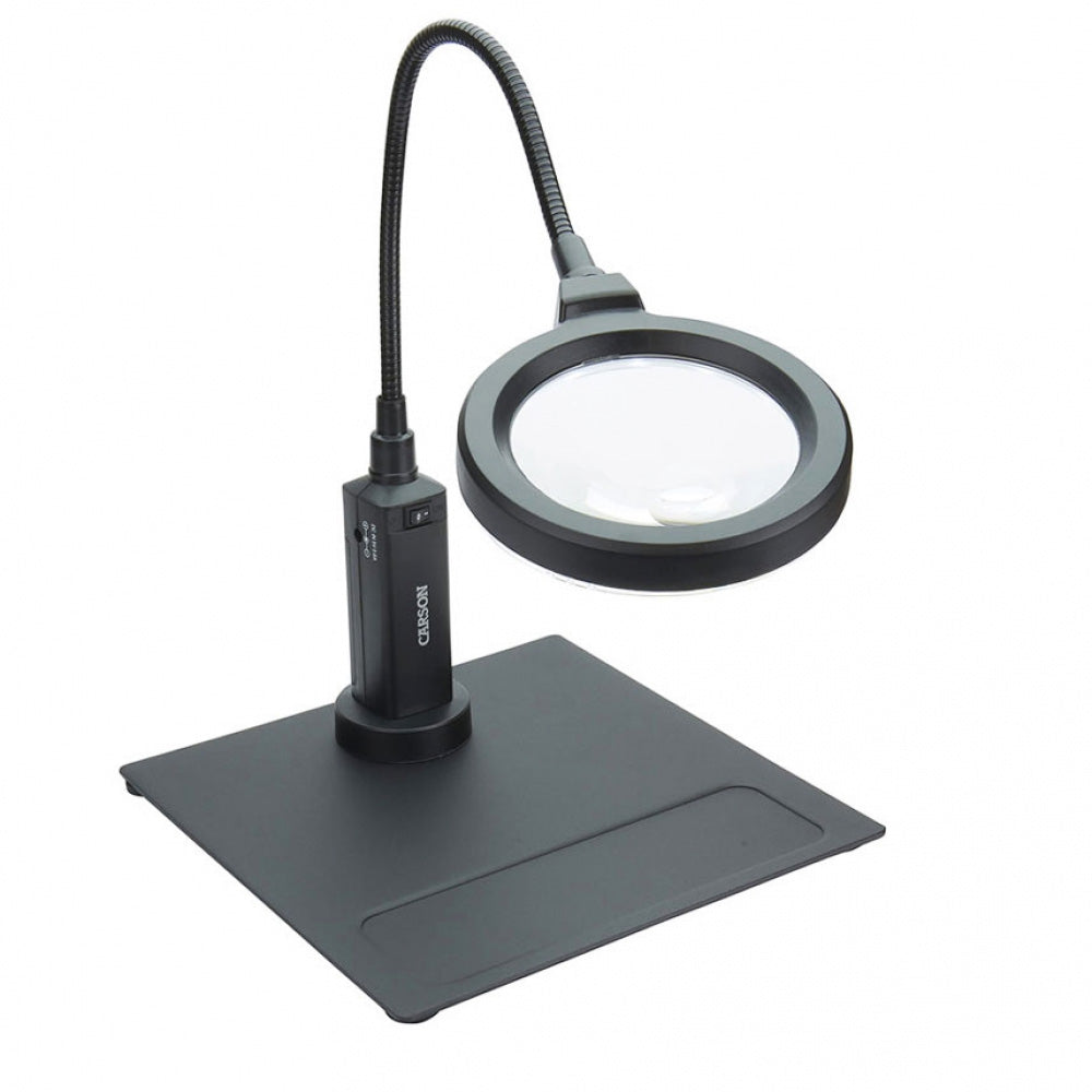 Lupa Iluminada Carson 16 LEDs Zoom 2X, Haste Flexível E Base Magnética