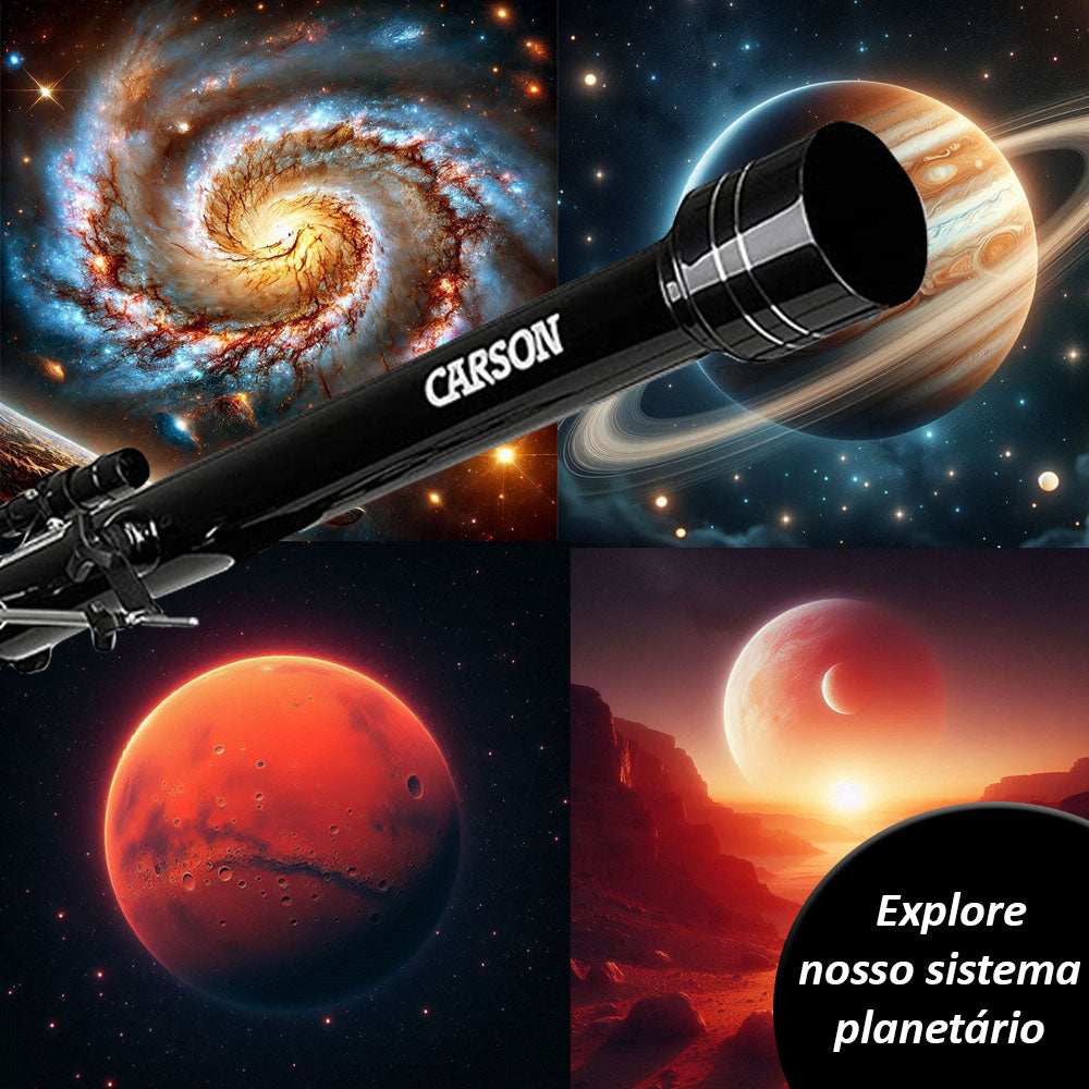 Telescópio Refrator Carson Skyseeker 40-100 x 60mm Com Tripé De Alumínio