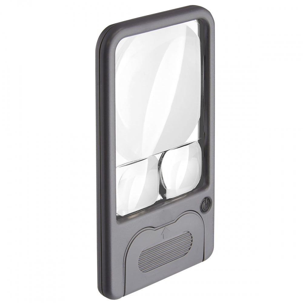 Lupa De Bolso Iluminada Por LED Com Ampliação De 2,5x 4,5x E 6x