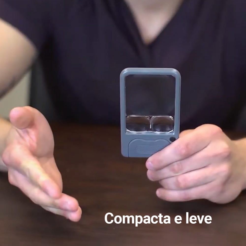 Lupa De Bolso Iluminada Por LED Com Ampliação De 2,5x 4,5x E 6x
