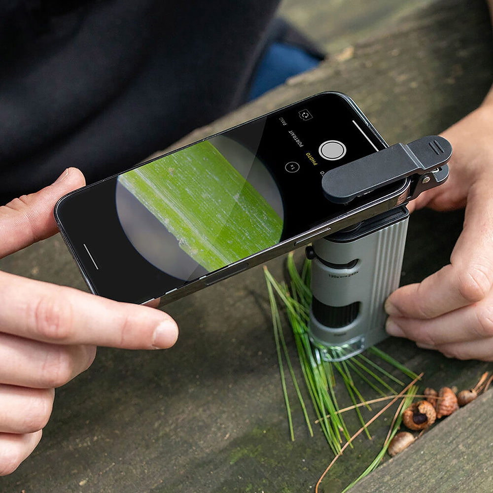 Microscópio De Bolso MicroPic 120-240x Com LED E Adaptador Para Smartphone