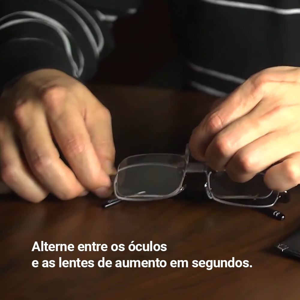 Lentes De Aumento 2X Clip & Flip Com Encaixe Para Óculos