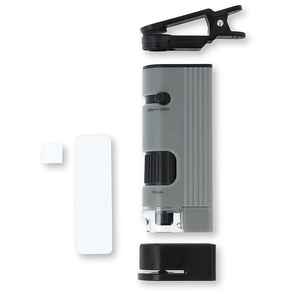 Microscópio De Bolso MicroPic 120-240x Com LED E Adaptador Para Smartphone