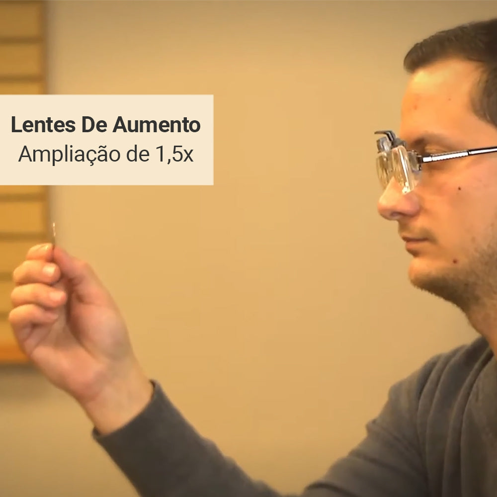 Lentes De Aumento 1.5X Clip & Flip Com Encaixe Para Óculos