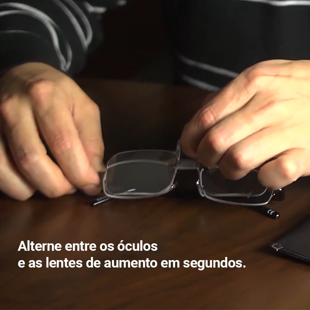 Lentes De Aumento 1.5X Clip & Flip Com Encaixe Para Óculos