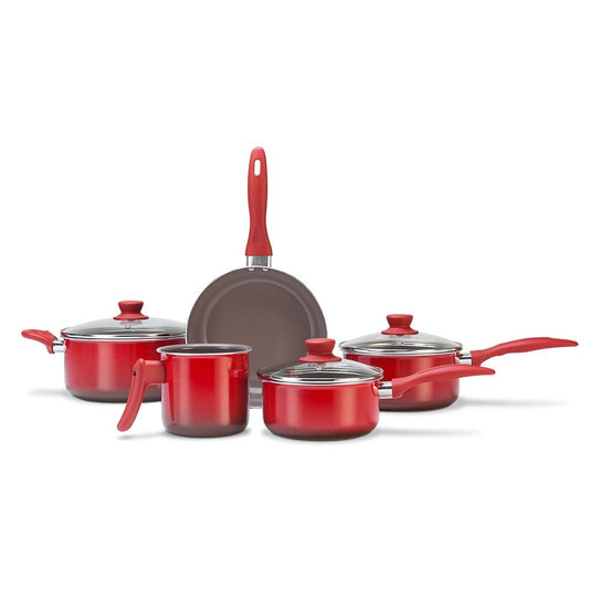 Conjunto de Panelas Brinox  5 peças Smart Vermelha