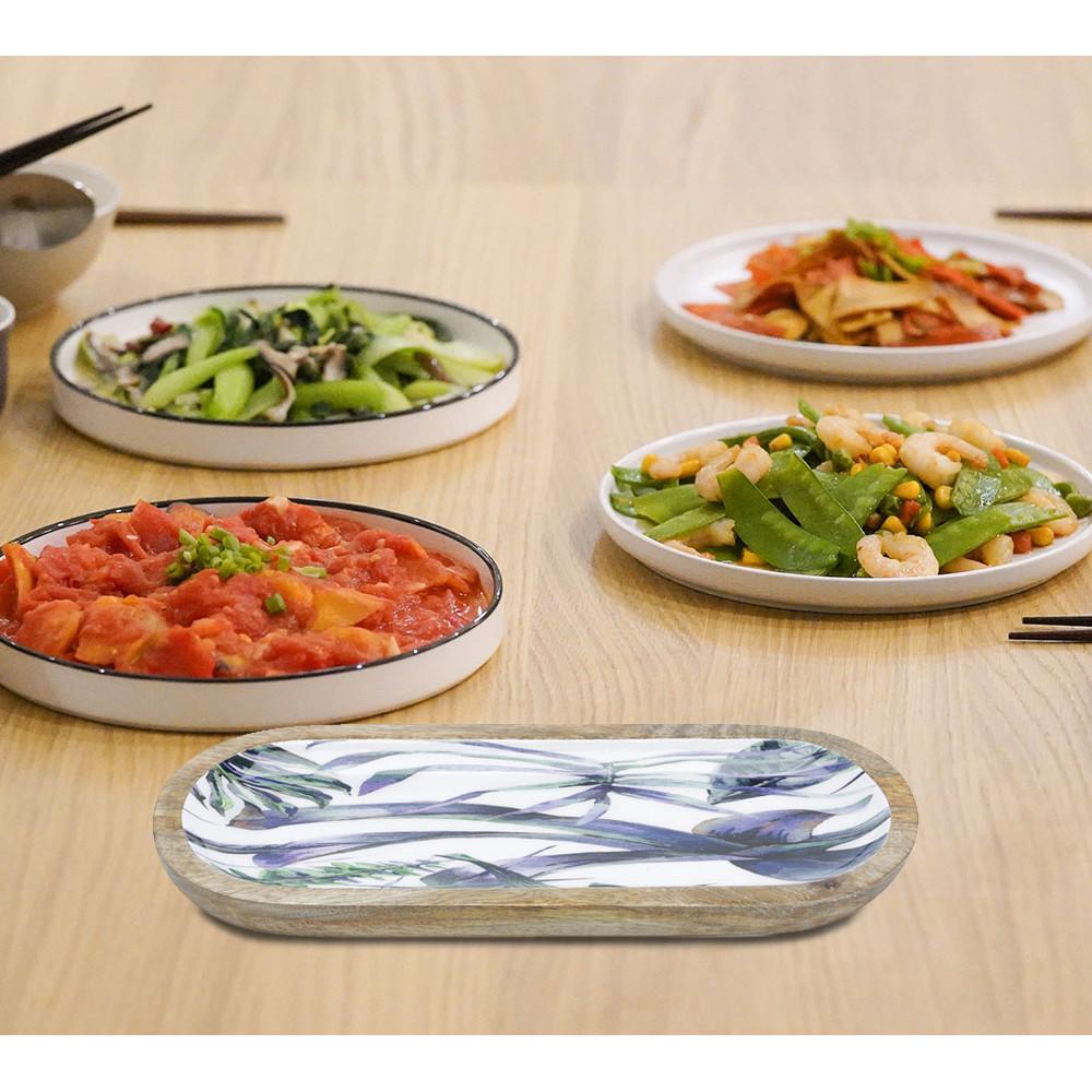 Travessa em madeira Flower 30x12x3cm