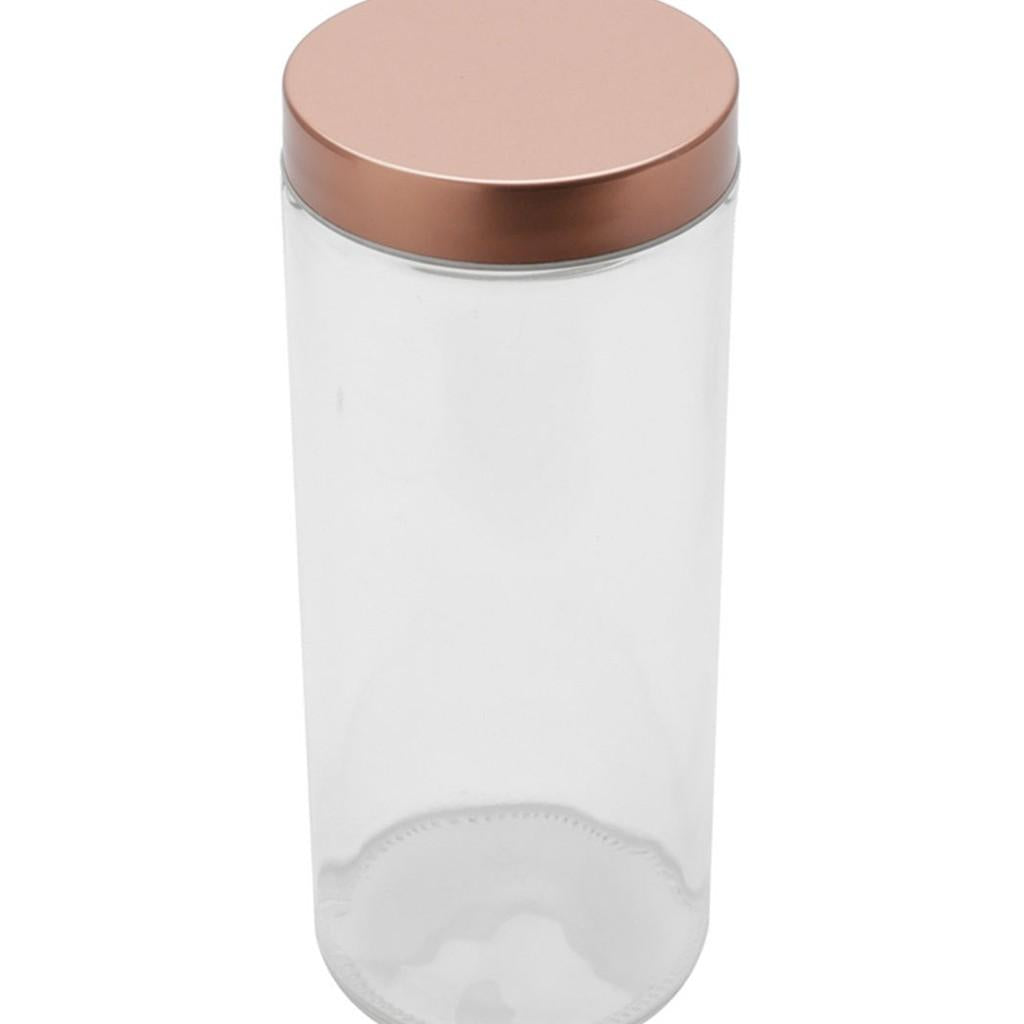 Porta mantimento de vidro com tampa cobre - 2,1 litros