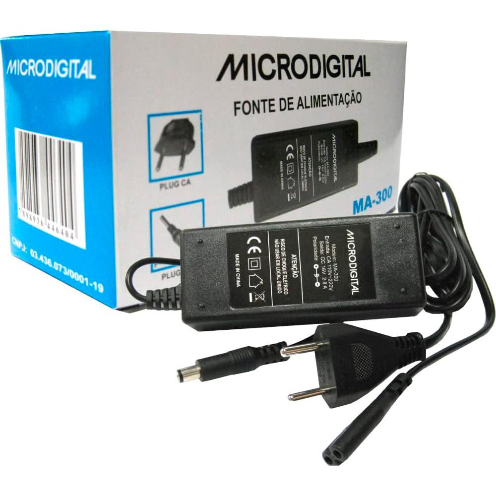 Fonte de Alimentação Bivolt Automática 16V 2,8A MA-300 Microdigital