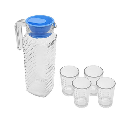 Jarra com copos New vidro 5 peças