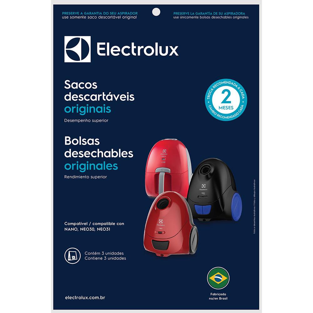 Kit com 3 sacos descartáveis Electrolux SBENA para aspiradores de pó