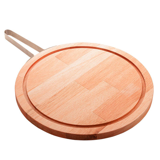 Tábua em madeira liptus com alça em inox 36x2cm