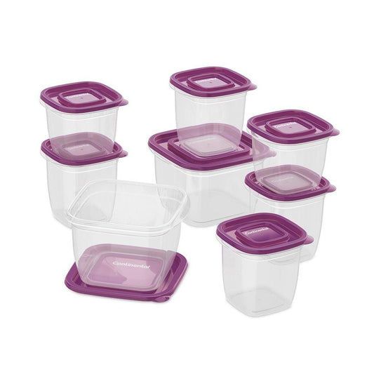 Kit Potes de Plástico Continental 8 unidades - Lilás